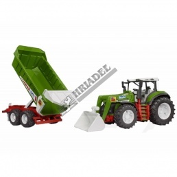 Traktor s predným nakladačom a prívesom BRUDER (03452)