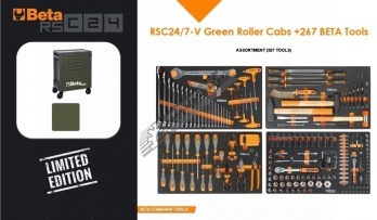 7-zásuvkový vozík  267 dielny tmavo zelený (BETA 2400 RSC24/7-VS 4M)