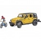 Maketa Jeep Wrangler Rubicon Unlimited s horským bicyklom a cyklistom (02543)