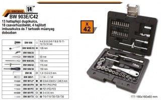 Sada 42 nástrčných kľúčov 1/4