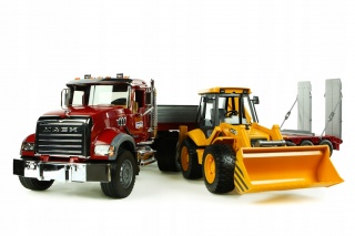 Náklad vozidlo s prívesom Mack Granite a