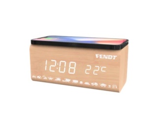 Stolný budík Fendt – LED displej a bezdrôtové nabíjanie