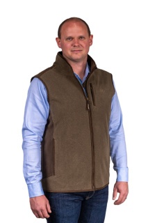 Pánska flísová vesta olivovo/umbra XL