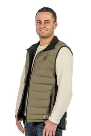 Pánska prešívaná vesta olivová L